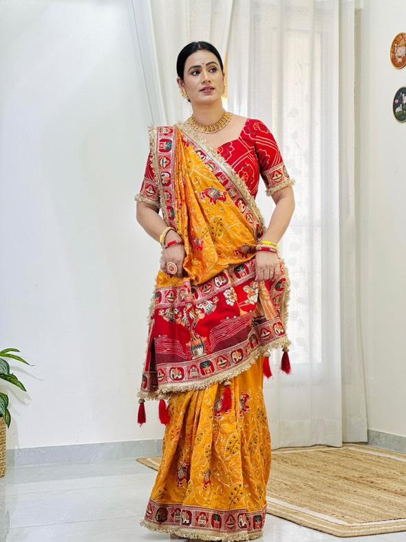 TULSI - VAT SAVITRI SPECIAL SAREE Sati Savitri Saree Womens Sarees Yellow