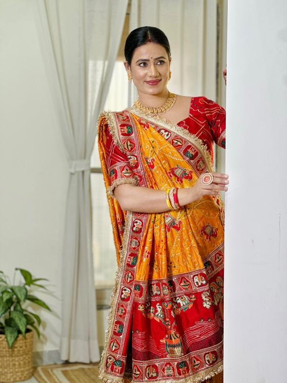 TULSI - VAT SAVITRI SPECIAL SAREE Sati Savitri Saree Womens Sarees Yellow