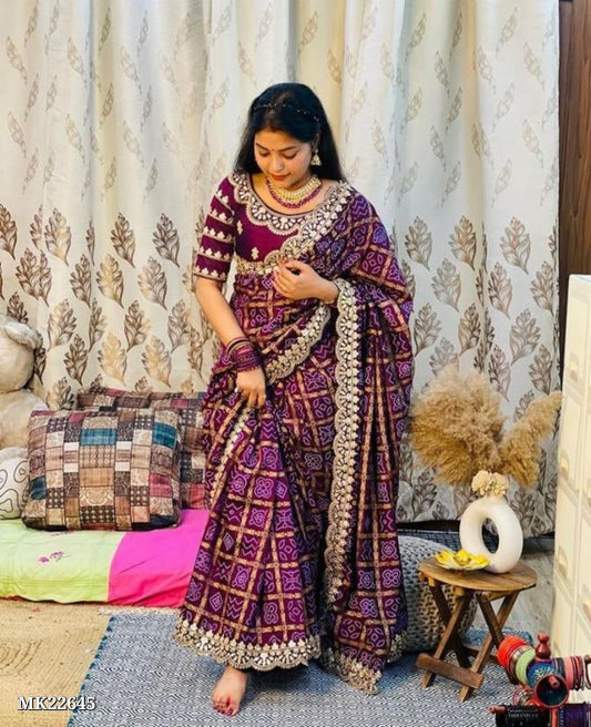 Vhichitra + gotapatti work with (full stiched blouse concept)