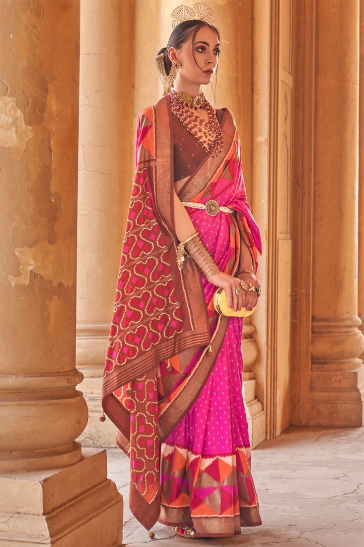 Pink Color Art Silk Fabric Admirable Saree In Casual Wear