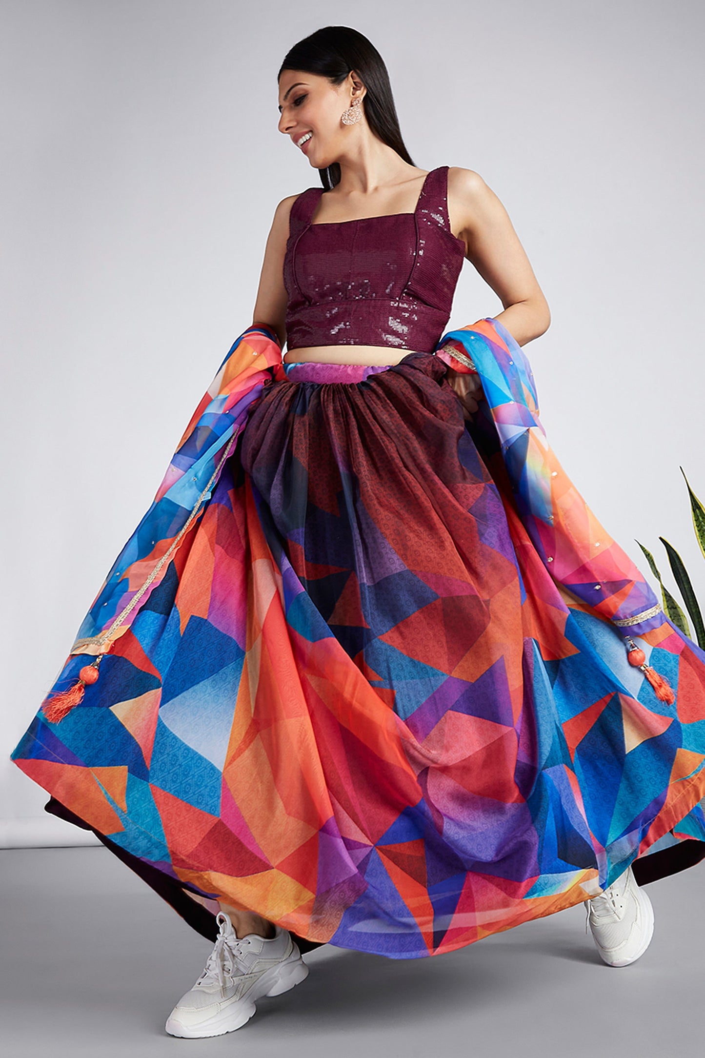 Multi Color Organza Fabric Occasion Wear Printed Lehenga Choli