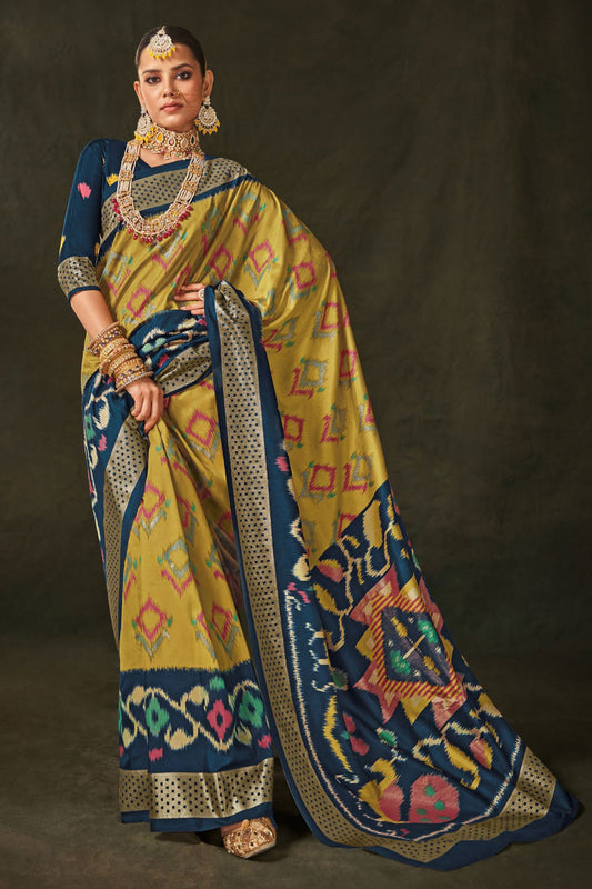 Art Silk Fabric Beige Color Excellent Saree With Printed Work