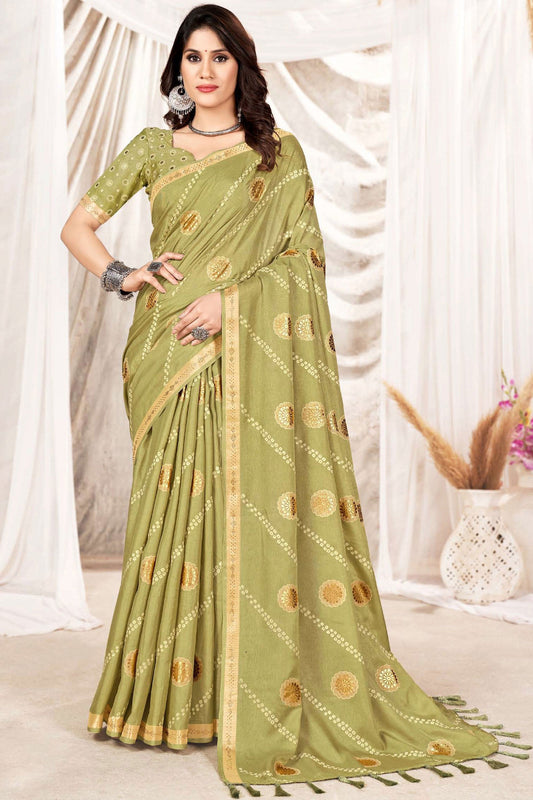 Beige Art Silk Fancy Printed Saree