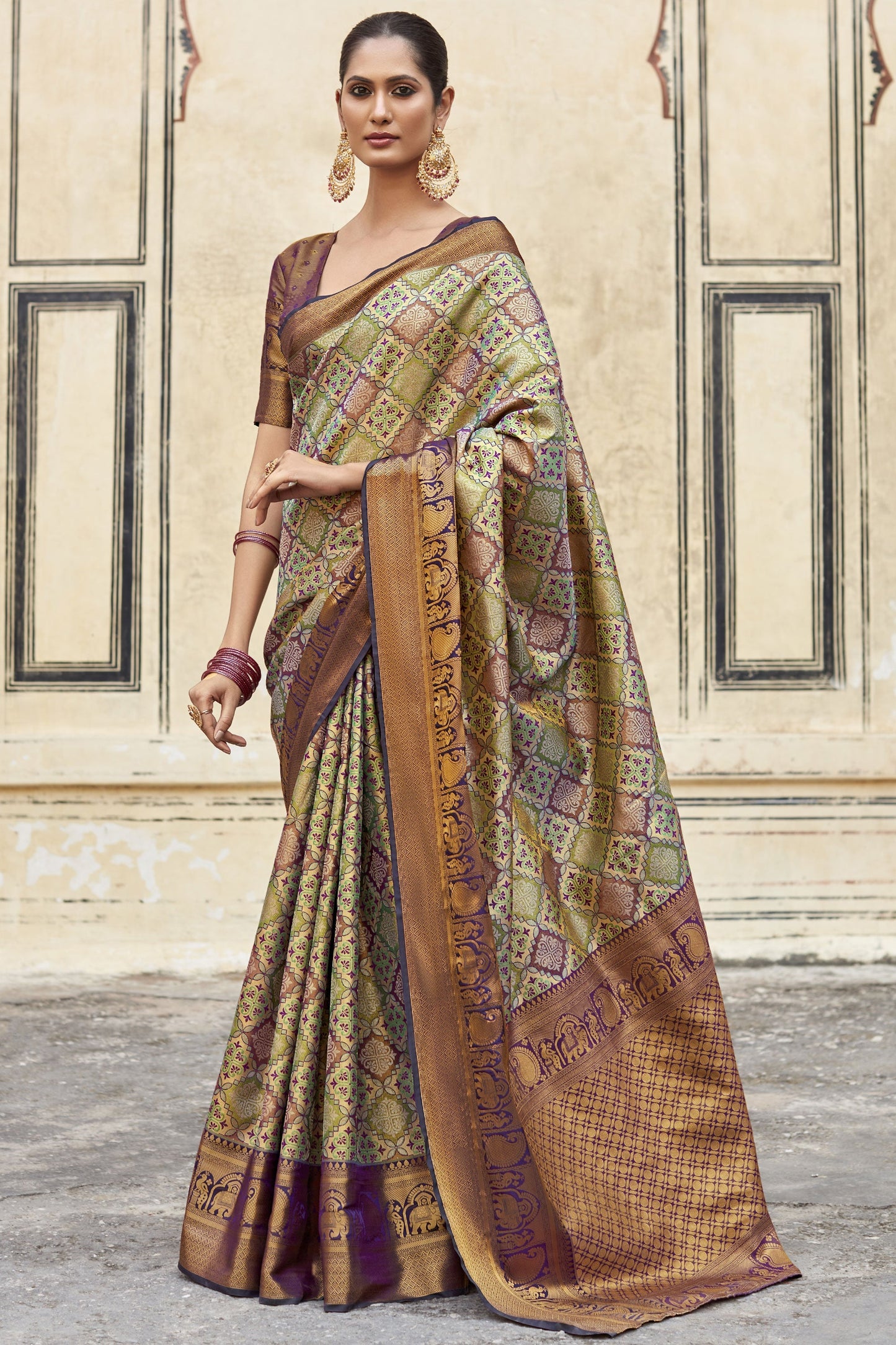 Festive Wear Art Silk Fabric Multi Color Designer Weaving Work Saree