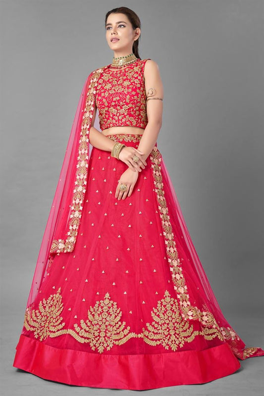 एक्सक्लूसिव नेट फैब्रिक वेडिंग वियर फैंसी वर्क लहंगा चोली