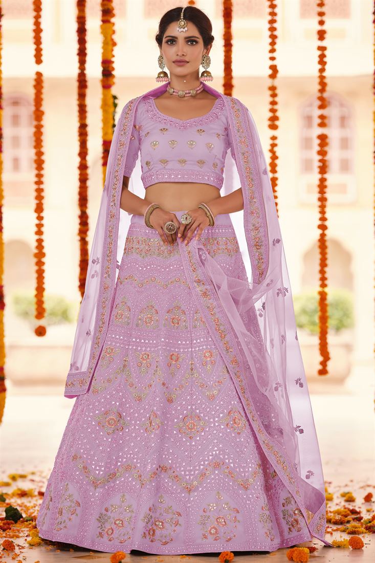 Exclusive Pink Color Wedding Wear Embroidered Work Lehenga Featuring Vartika Singh In Organza Fabric