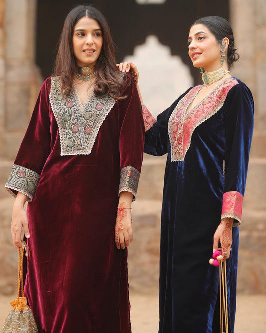 मखमली पार्टी वियर सूट