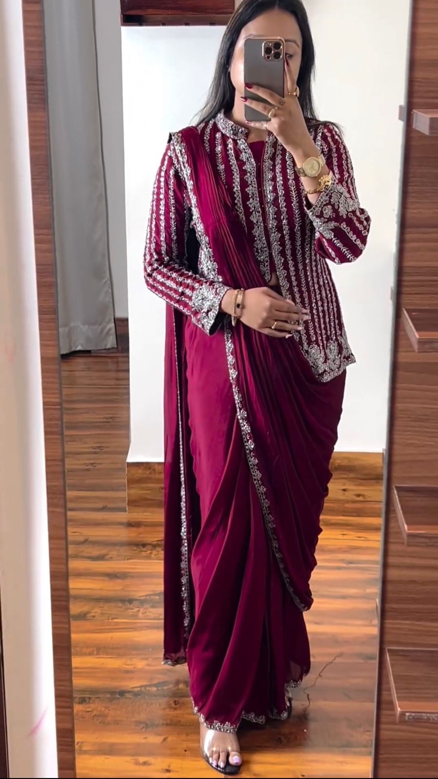 Party Wear Saree for Women - Blooming Rangoli