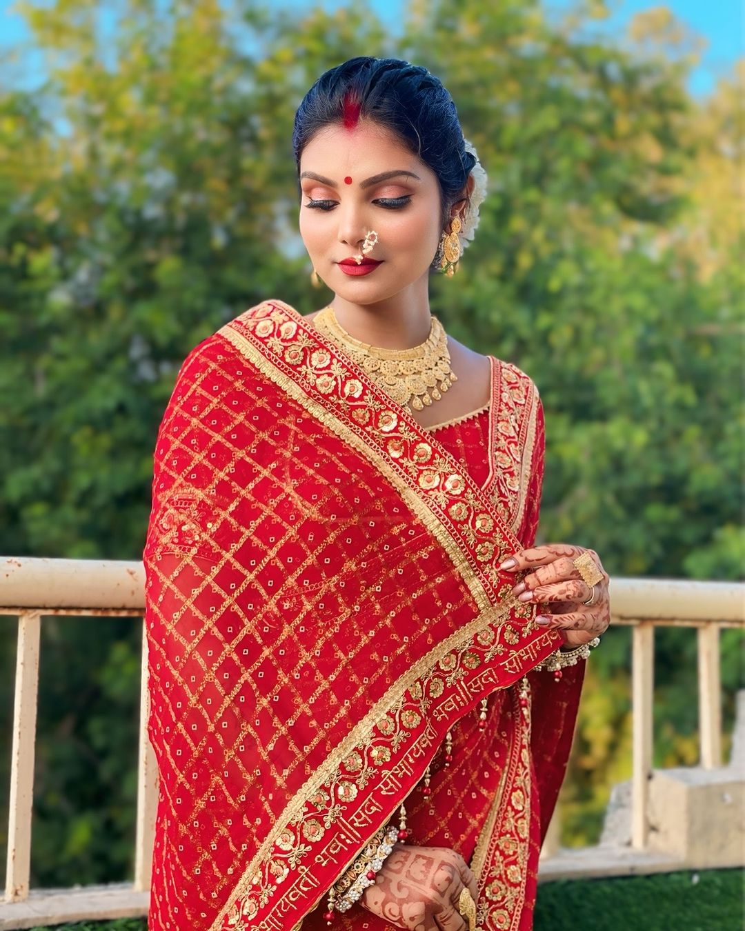 RED COLOUR SPECIAL SAUBHAGYAVATI BHAVA SAREE