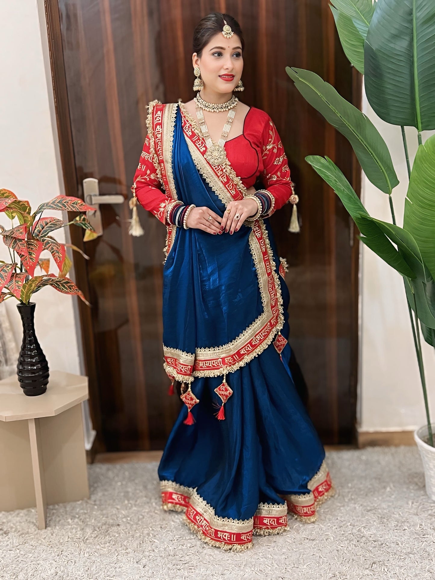 SAUBHAGYAVATI BHAVA Fendy Silk BLUE