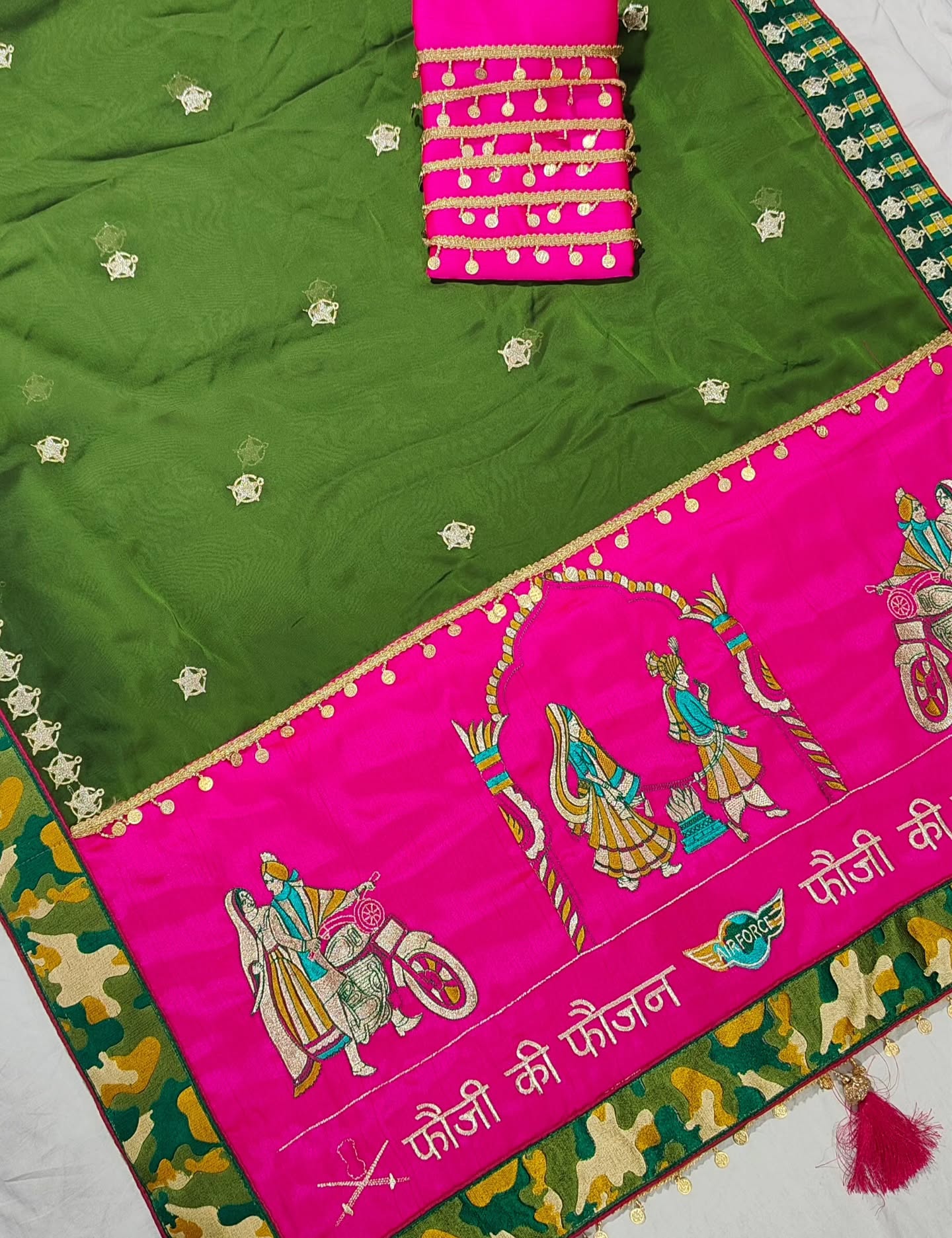 AIR FORCE Fauji Ki Faujan Premium Edition Theme Saree
