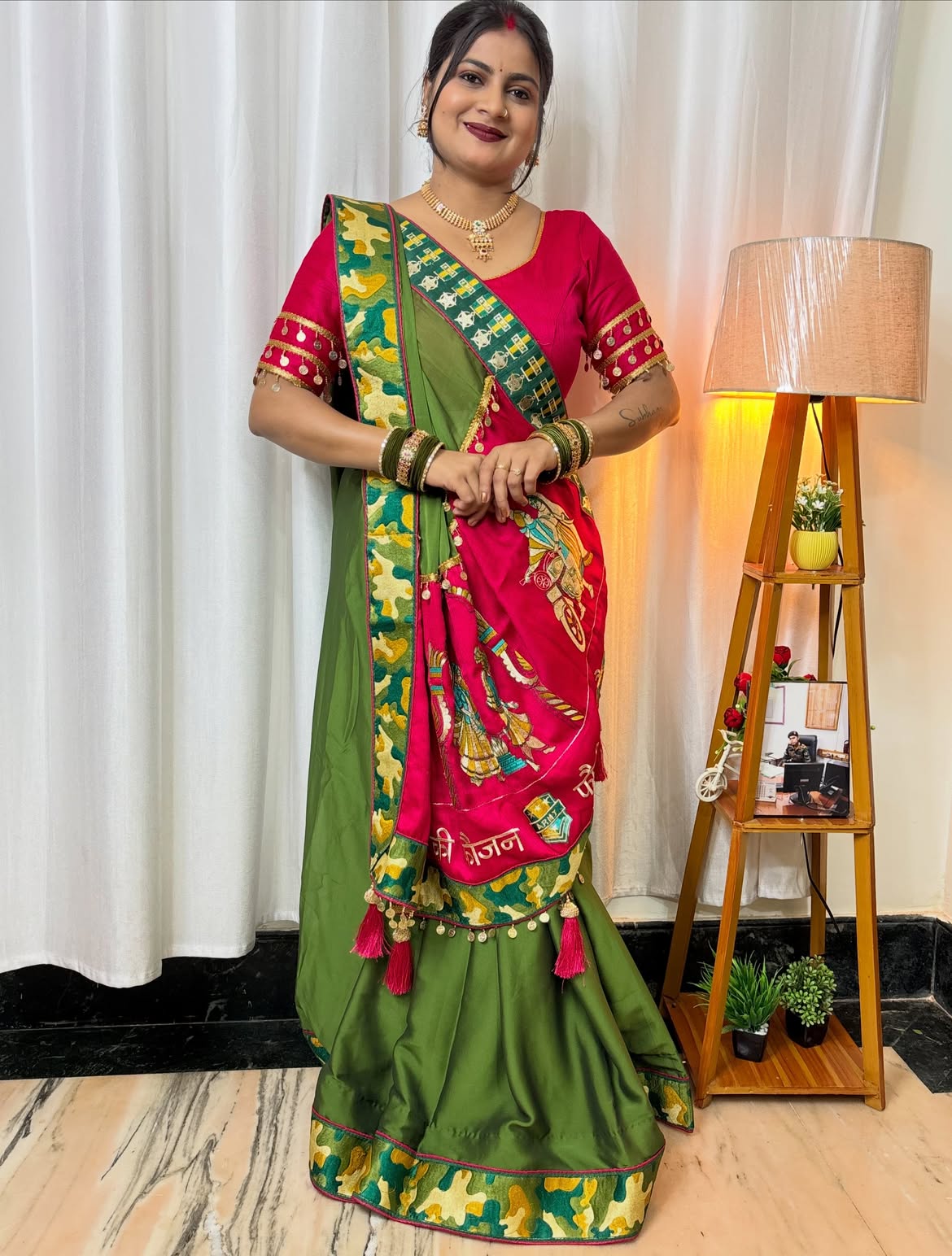 ARMY Fauji Ki Faujan Premium Edition Theme Saree
