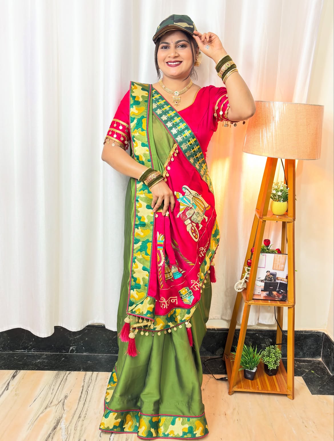 ARMY Fauji Ki Faujan Premium Edition Theme Saree