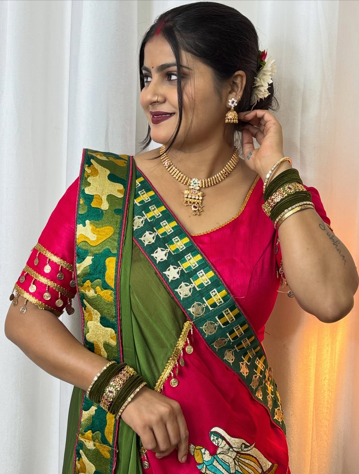 ARMY Fauji Ki Faujan Premium Edition Theme Saree