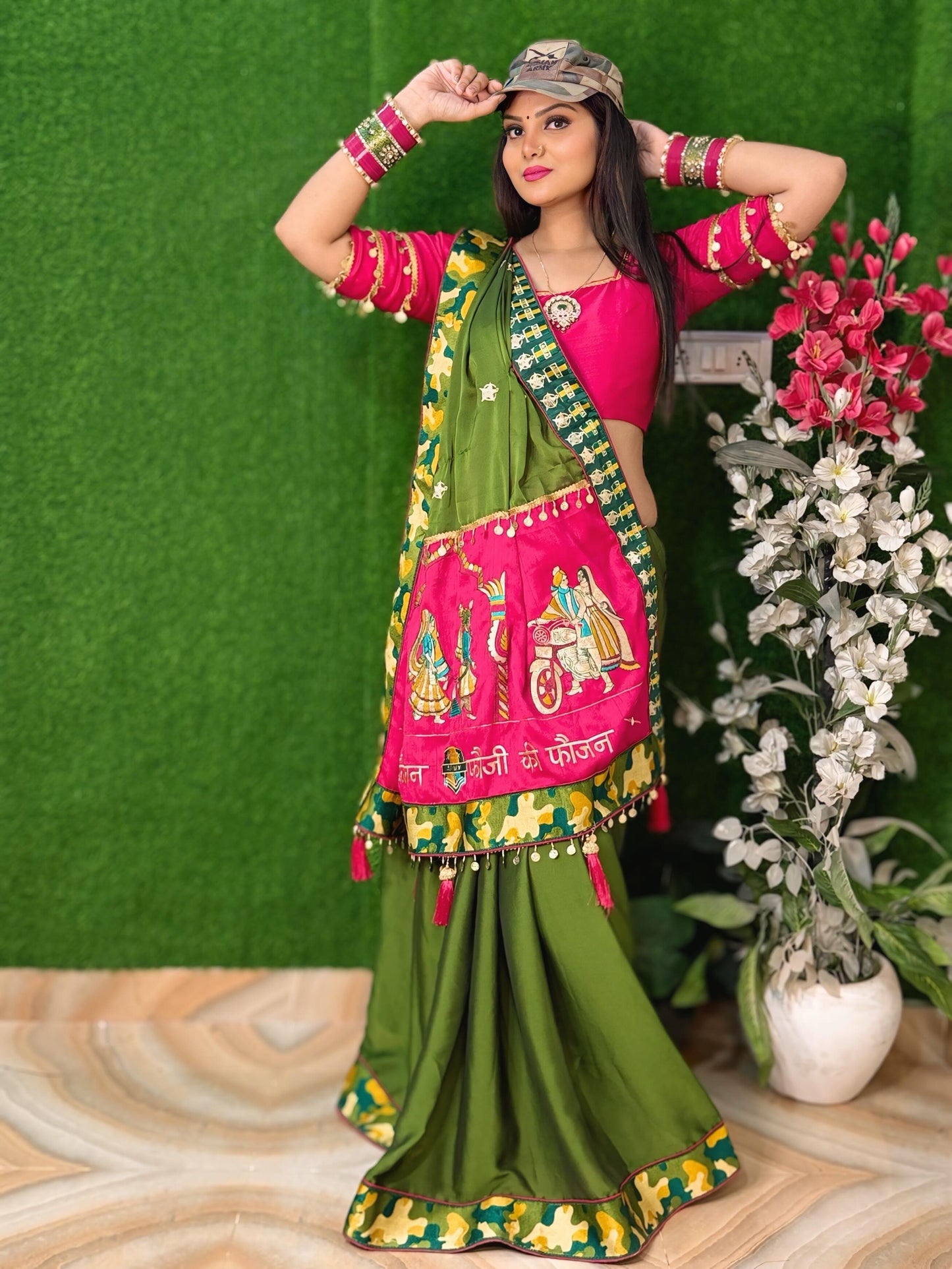 ARMY Fauji Ki Faujan Premium Edition Theme Saree