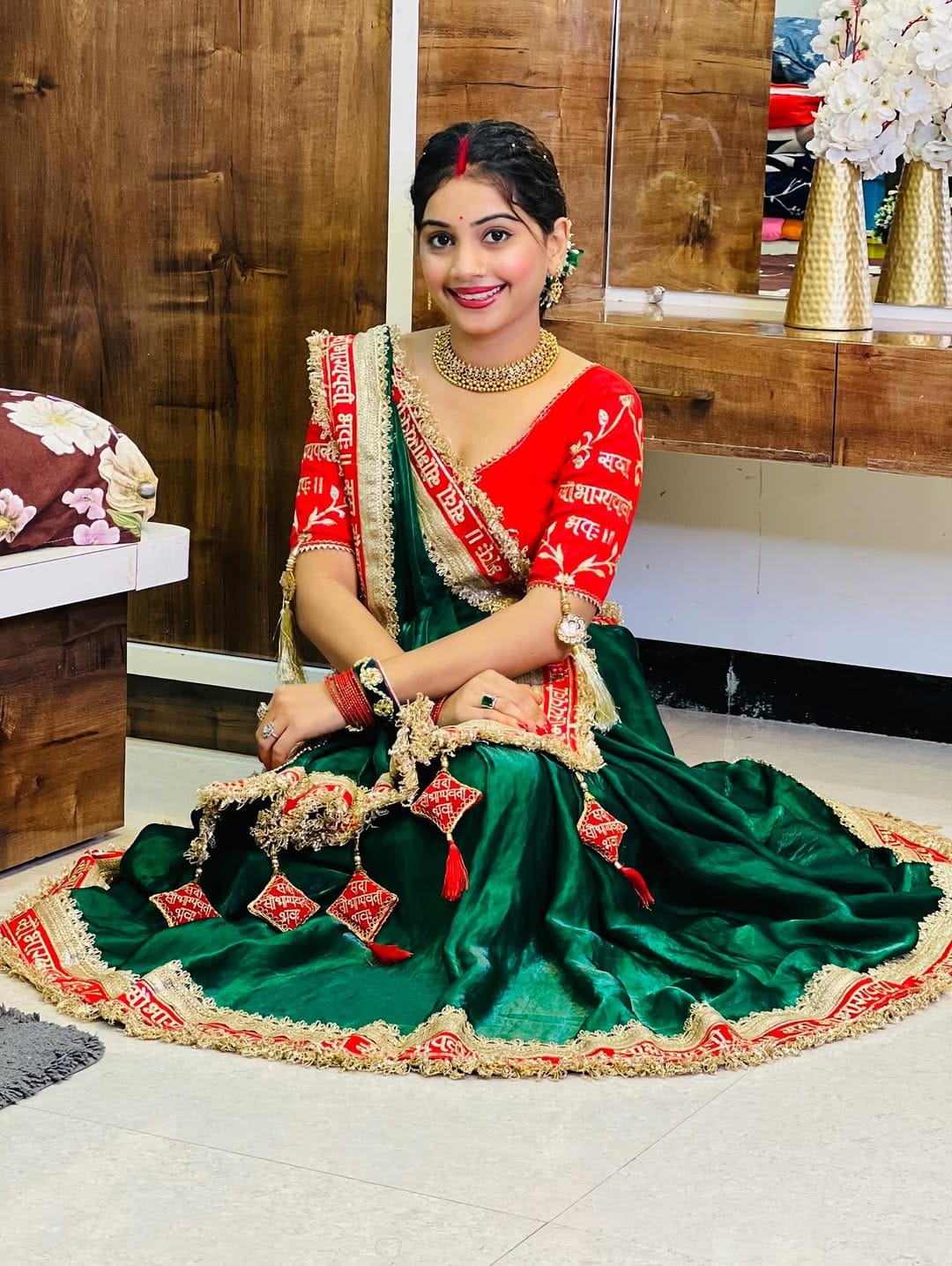 SAUBHAGYAVATI BHAVA Fendy Silk GREEN