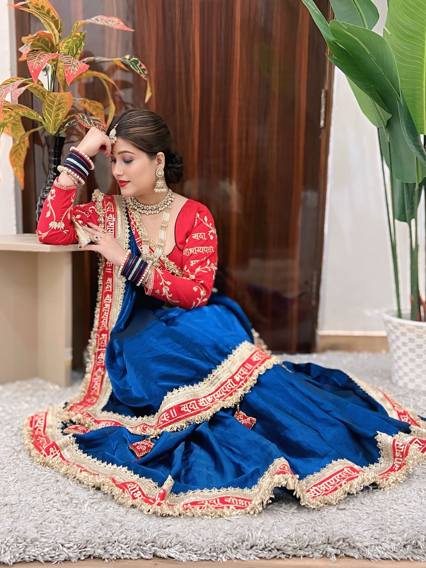 SAUBHAGYAVATI BHAVA Fendy Silk BLUE