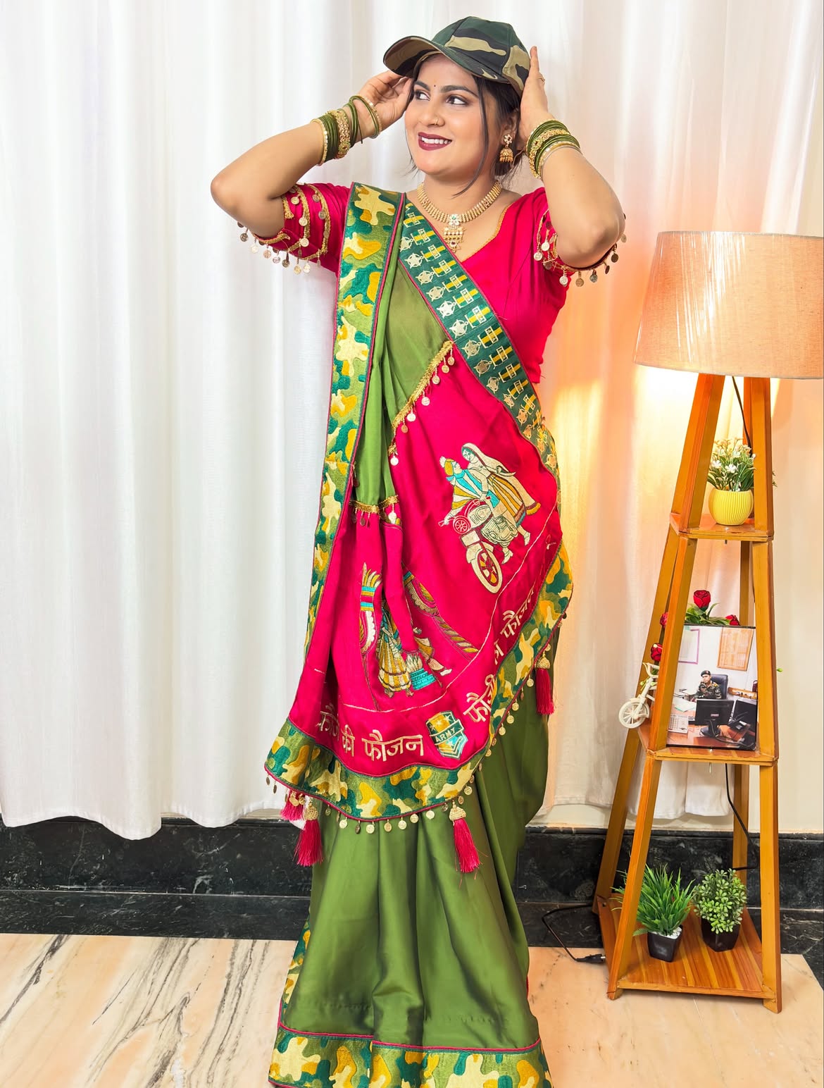 ARMY Fauji Ki Faujan Premium Edition Theme Saree