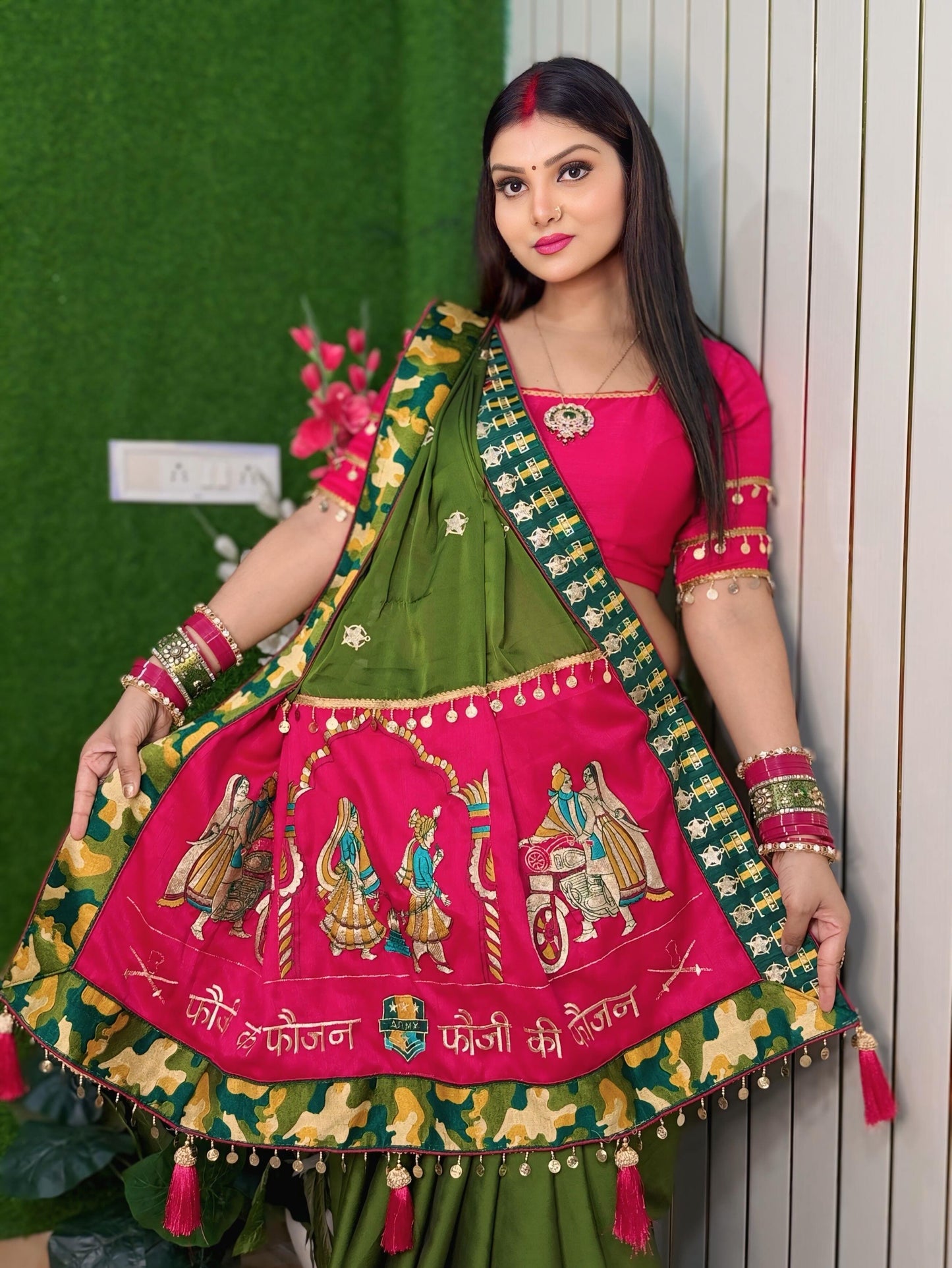 ARMY Fauji Ki Faujan Premium Edition Theme Saree