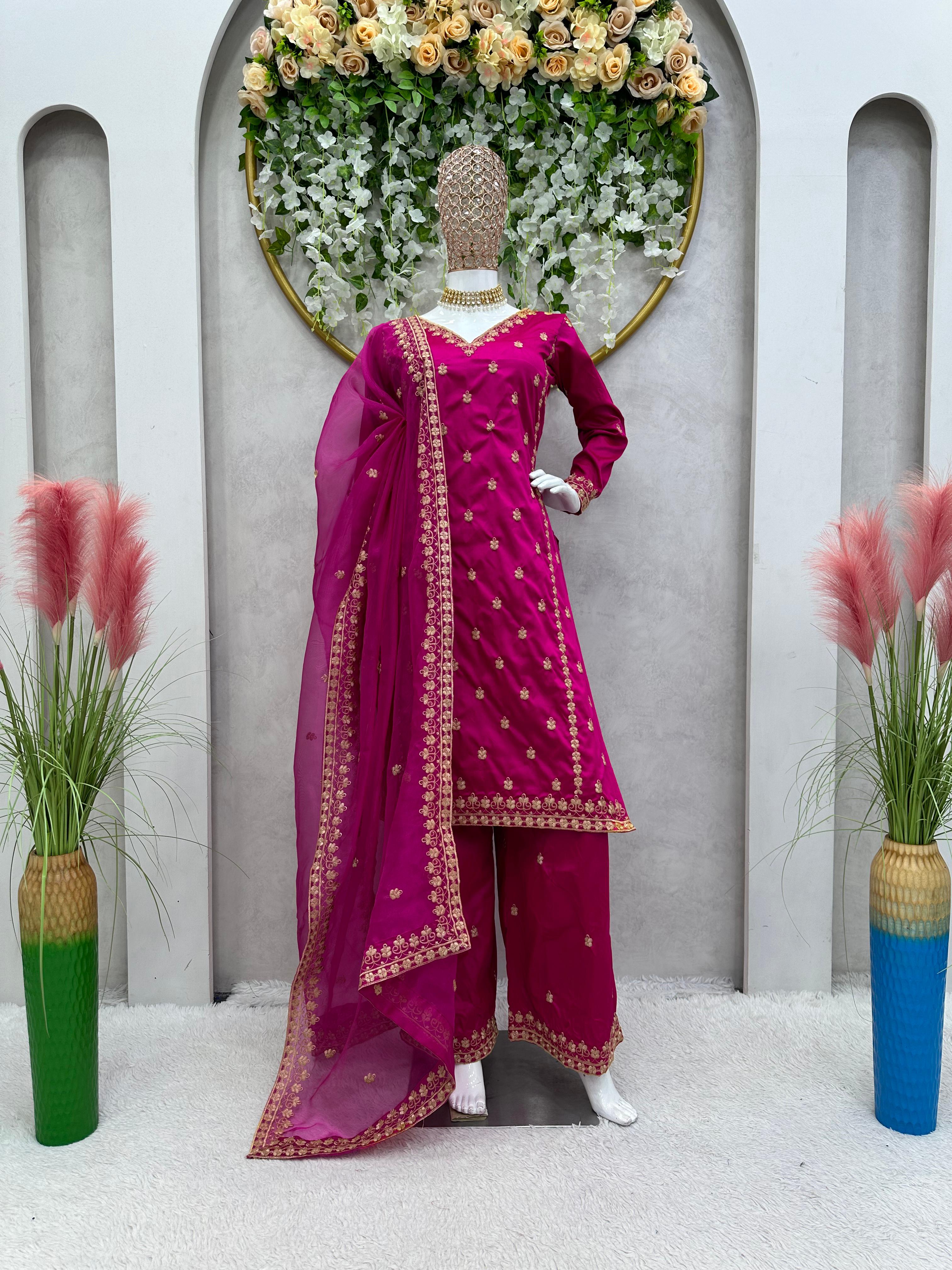 Beautiful tapeta Silk Work  Salwar Suit