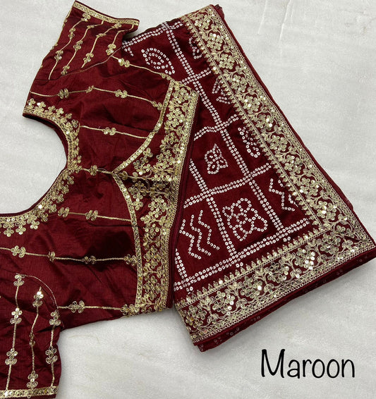 भारी विचित्र सिल्क वर्क साड़ी