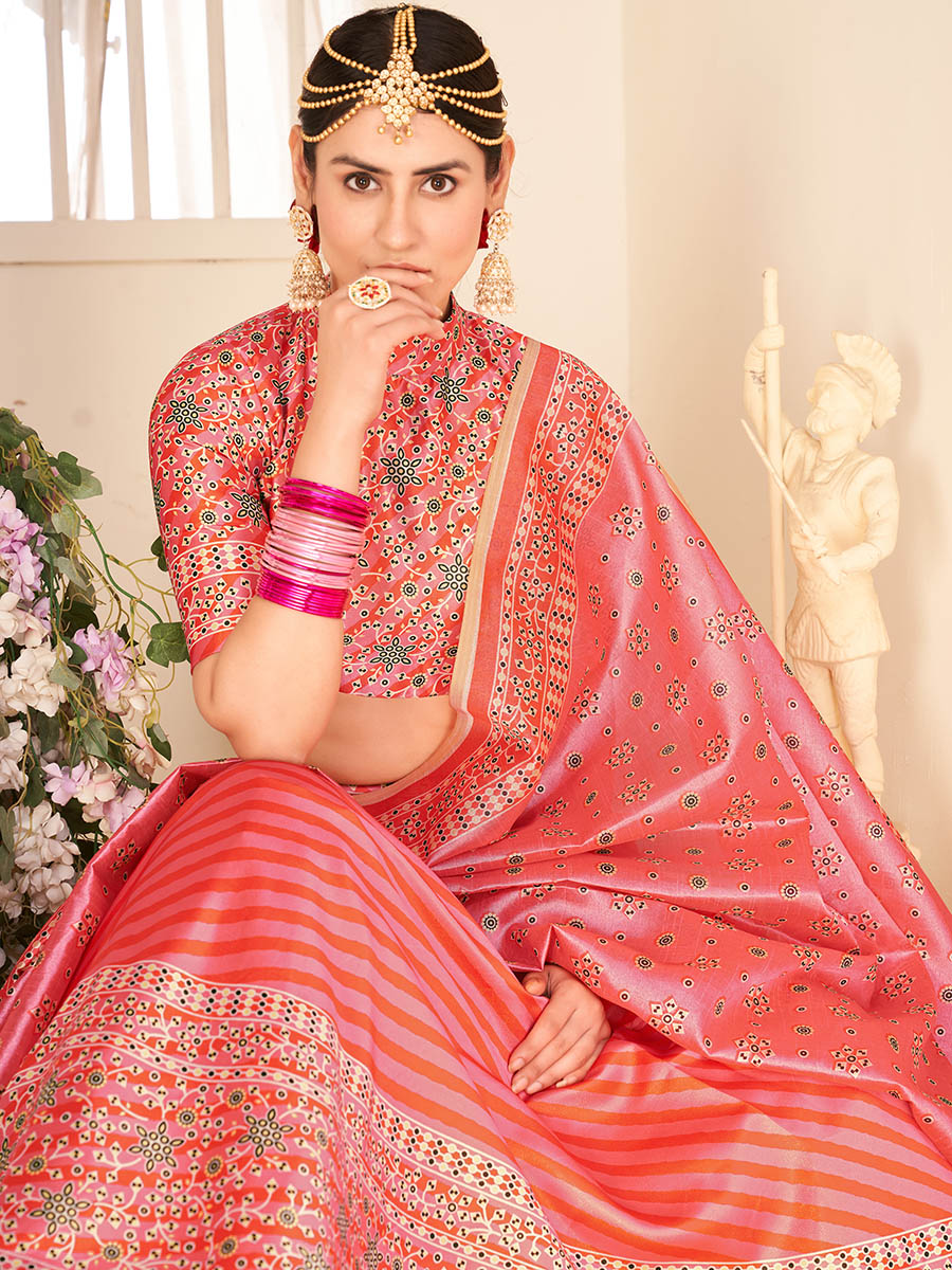 Multicolour Digital Printed Designer Lehenga