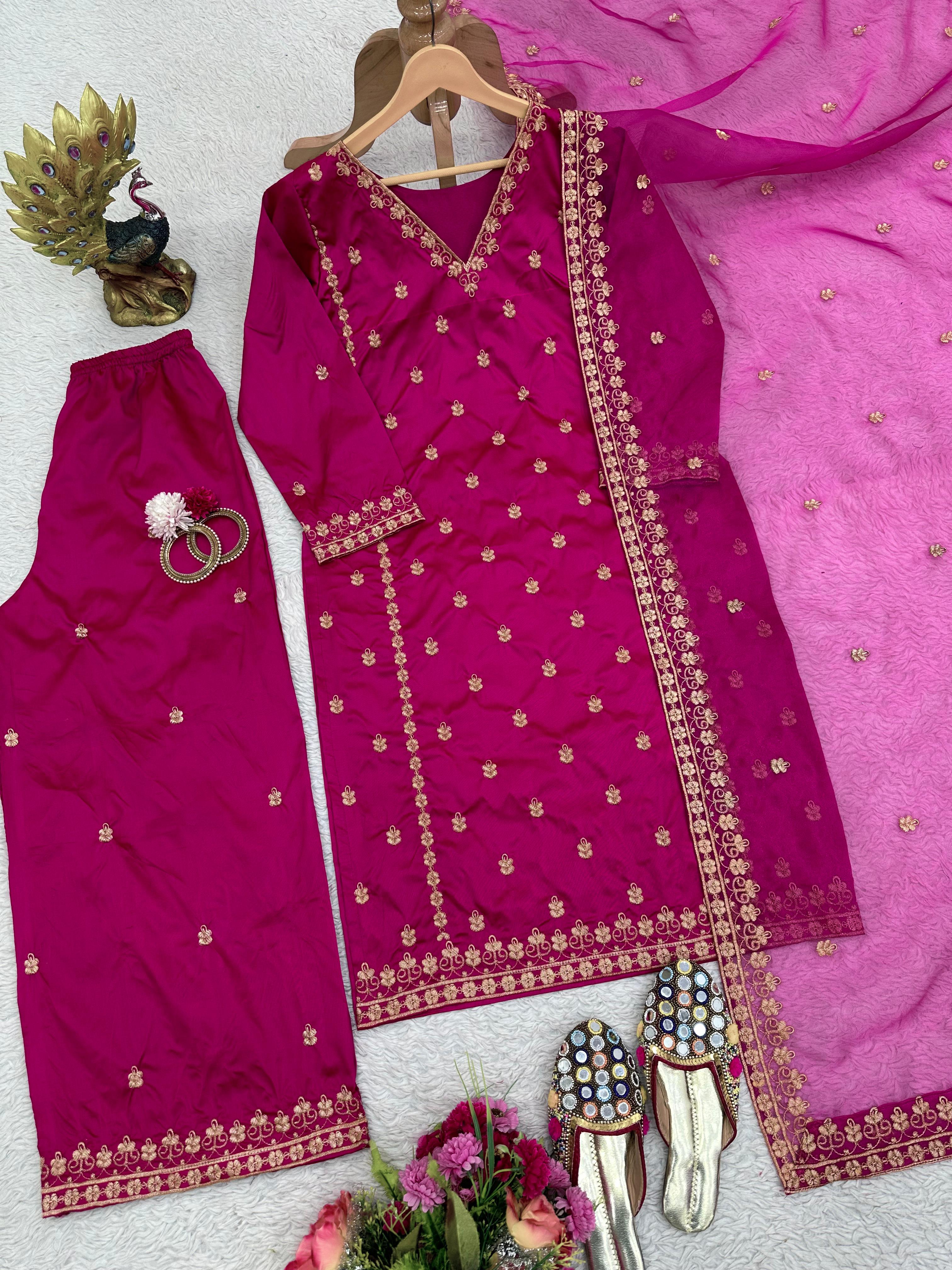 Beautiful tapeta Silk Work  Salwar Suit