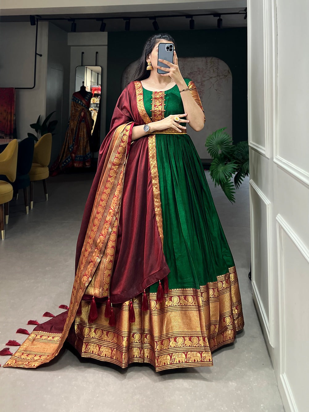 Unique Designer Traditional Narayanpet Gown