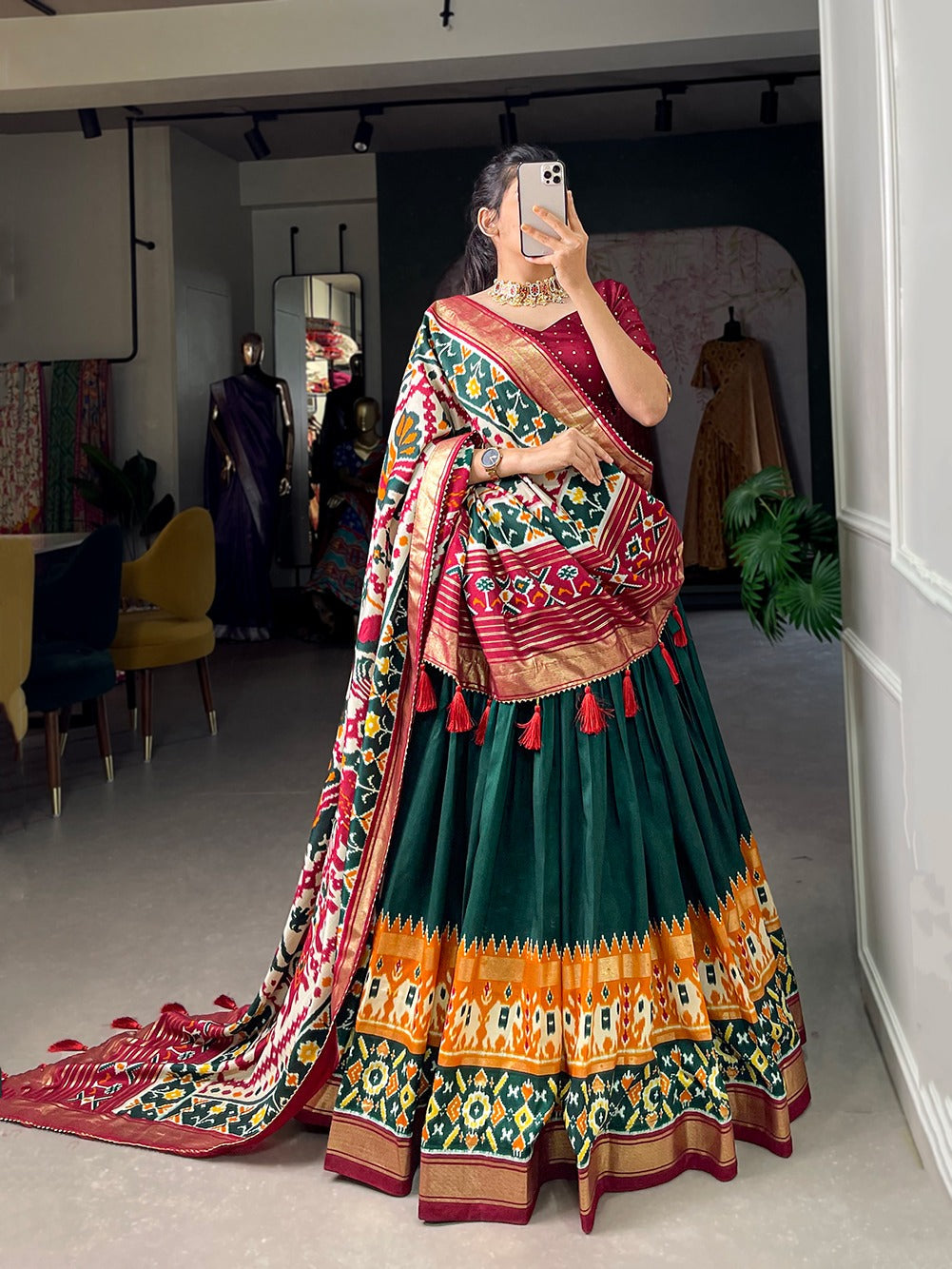 Unique Designer Tussar Silk Work Lehenga Choli