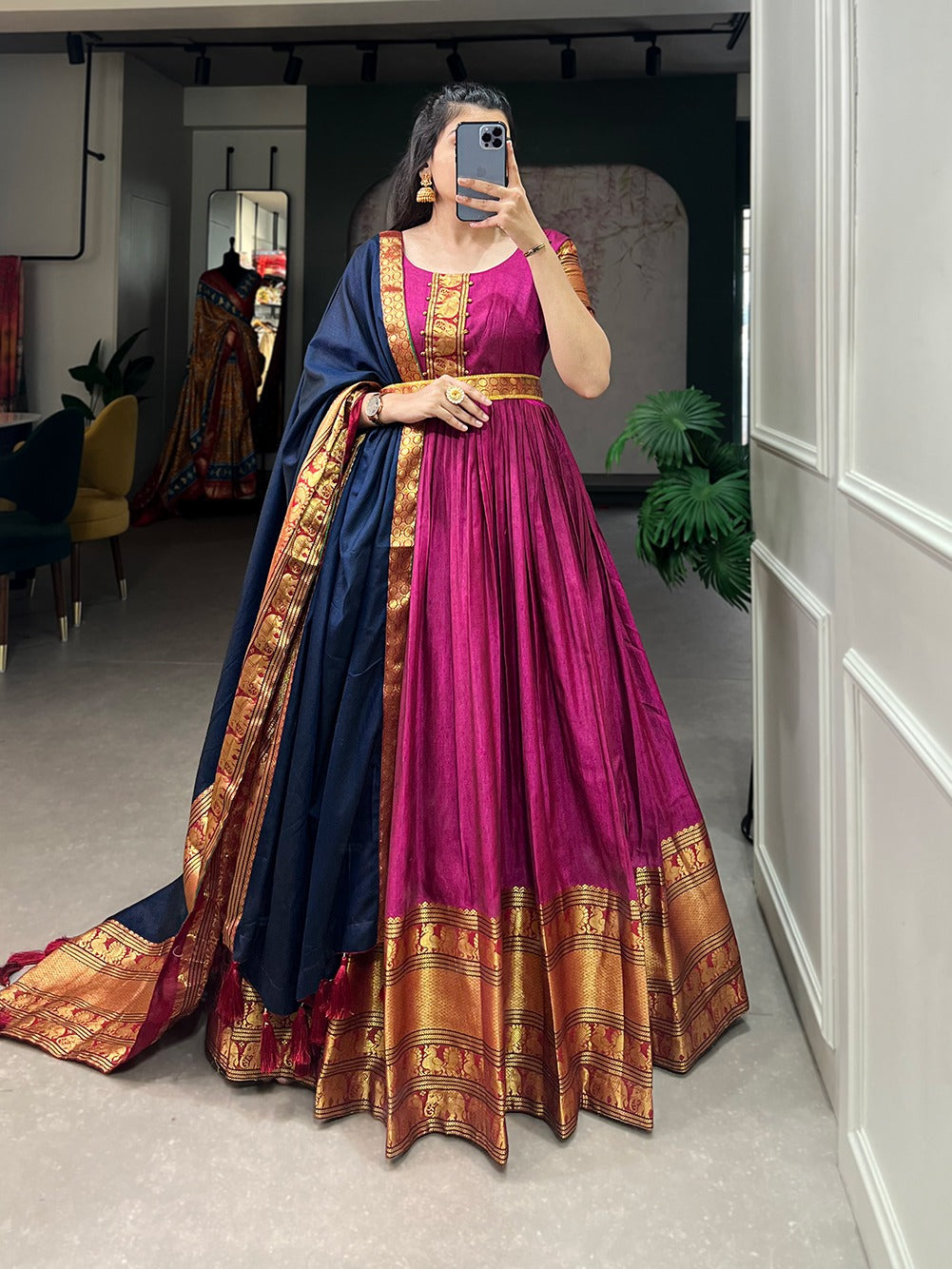 Unique Designer Traditional Narayanpet Gown