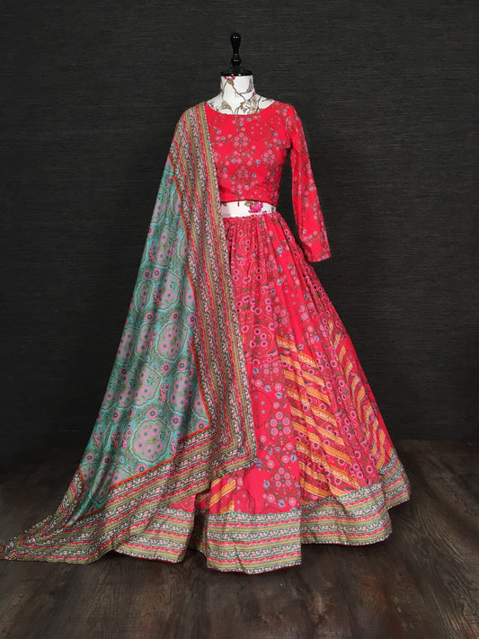 आकर्षक वसीशाली सिल्क वर्क लहंगा चोली