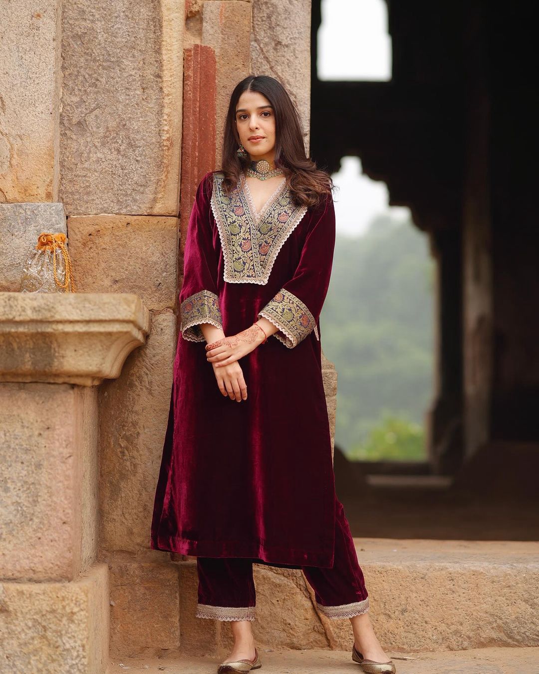 Beautiful Designer Velvet Work Salwar Suit