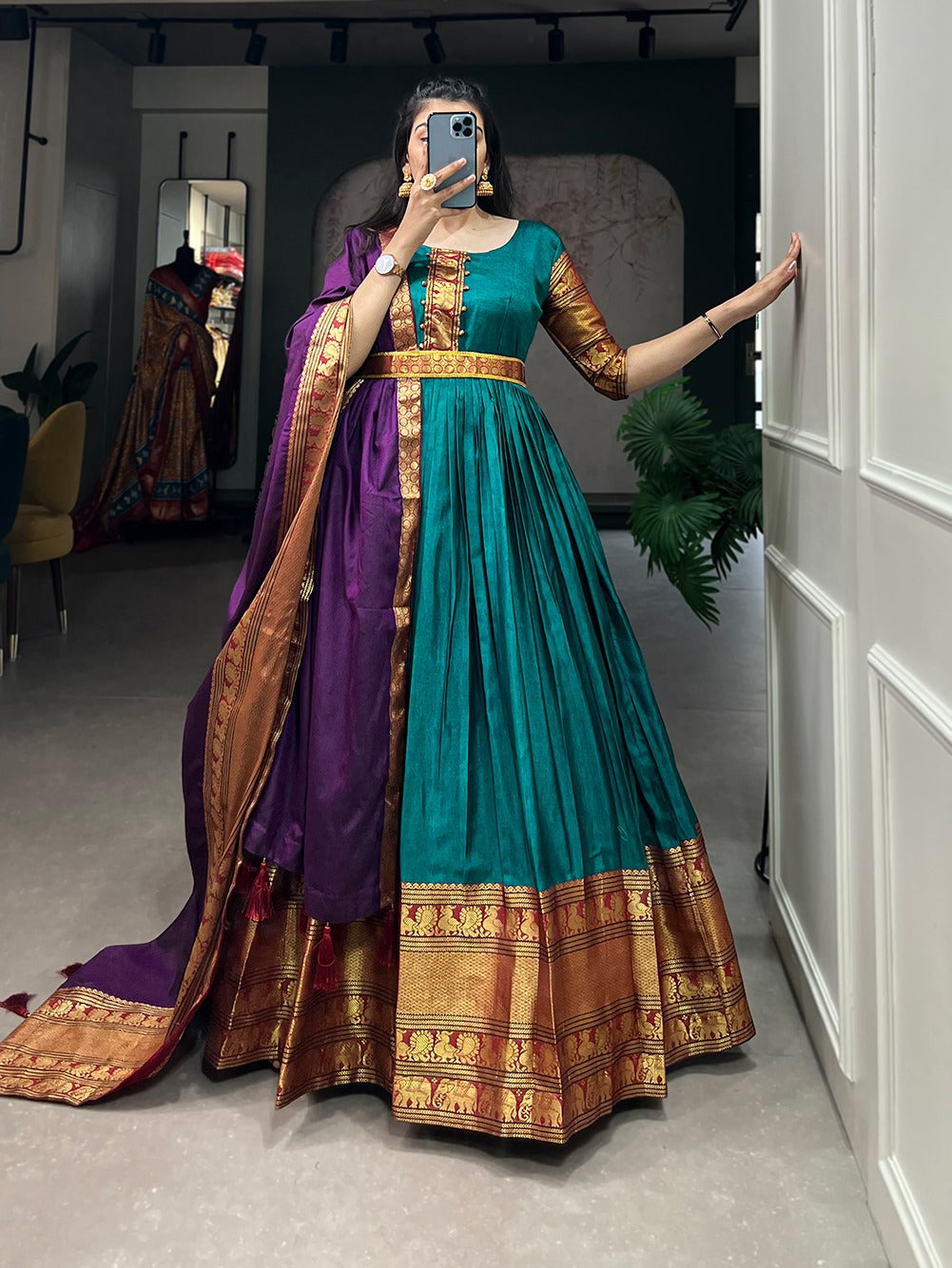 Unique Designer Traditional Narayanpet Gown