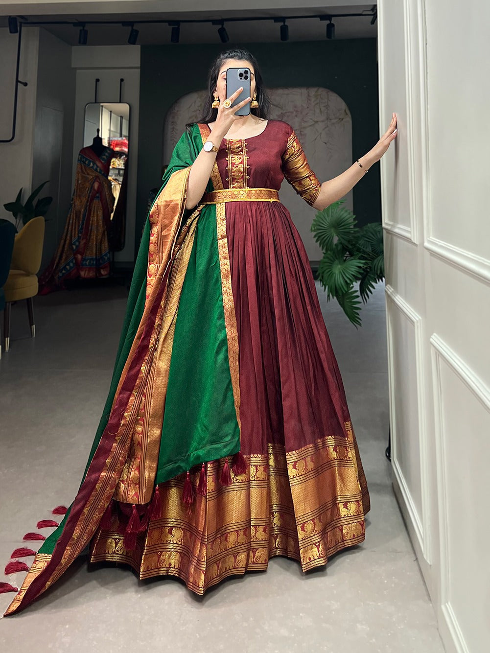 Unique Designer Traditional Narayanpet Gown