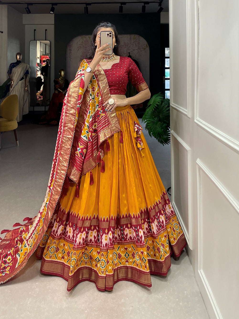 Unique Designer Tussar Silk Work Lehenga Choli