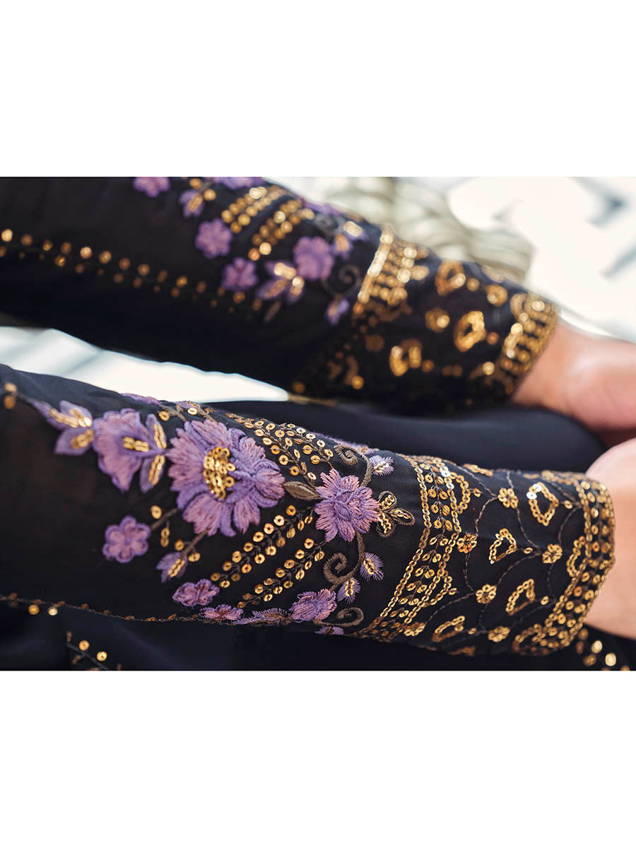 Dark Blue Real Georgette Gharara Suit