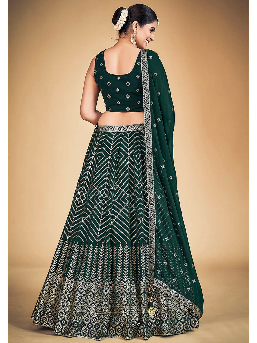 Green Georgette Real Georgette Lehenga Choli