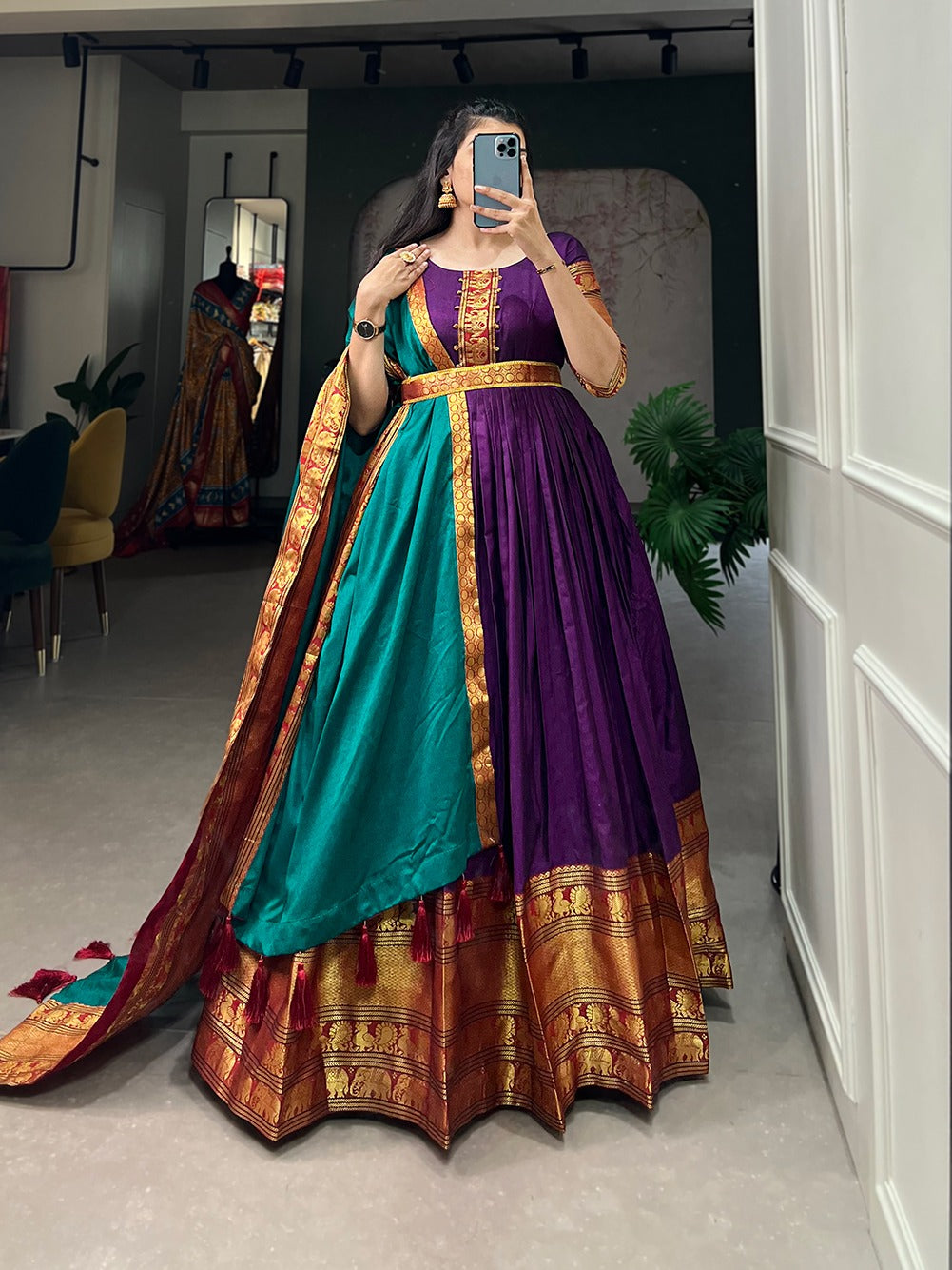 Unique Designer Traditional Narayanpet Gown