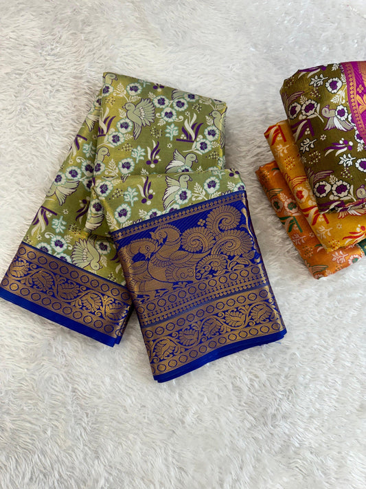 अद्वितीय पट्टू बुनाई पल्लू वर्क सिल्क साड़ी