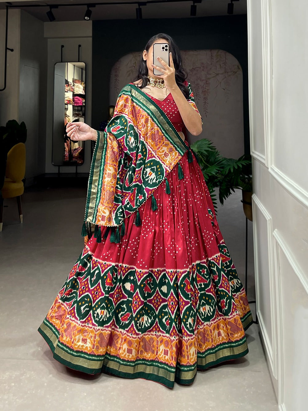 Beautiful Tussar Silk Work Lehenga Choli