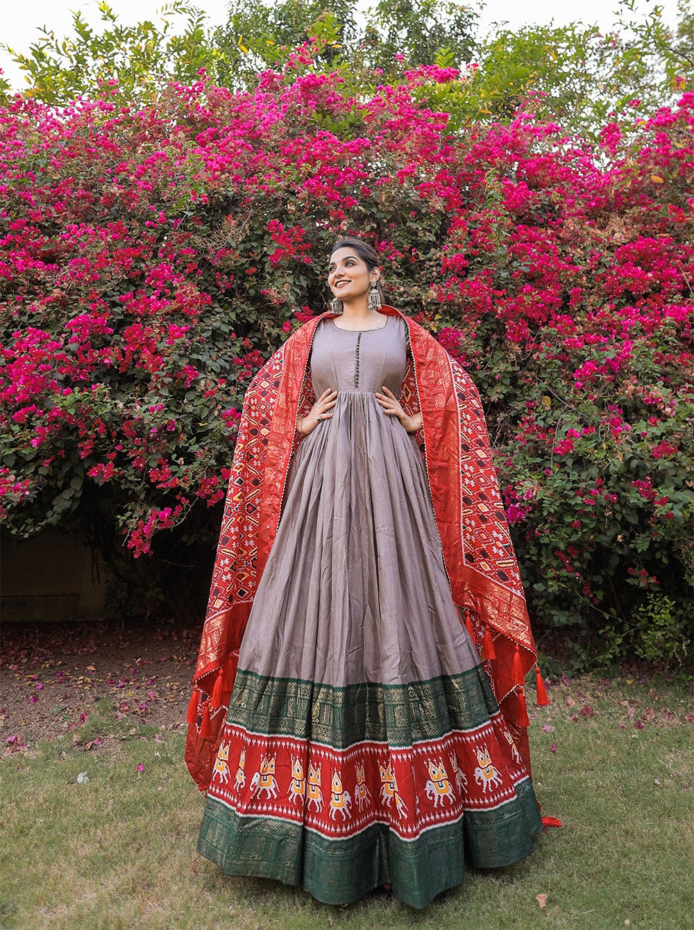 Designer Dola Silk work gown