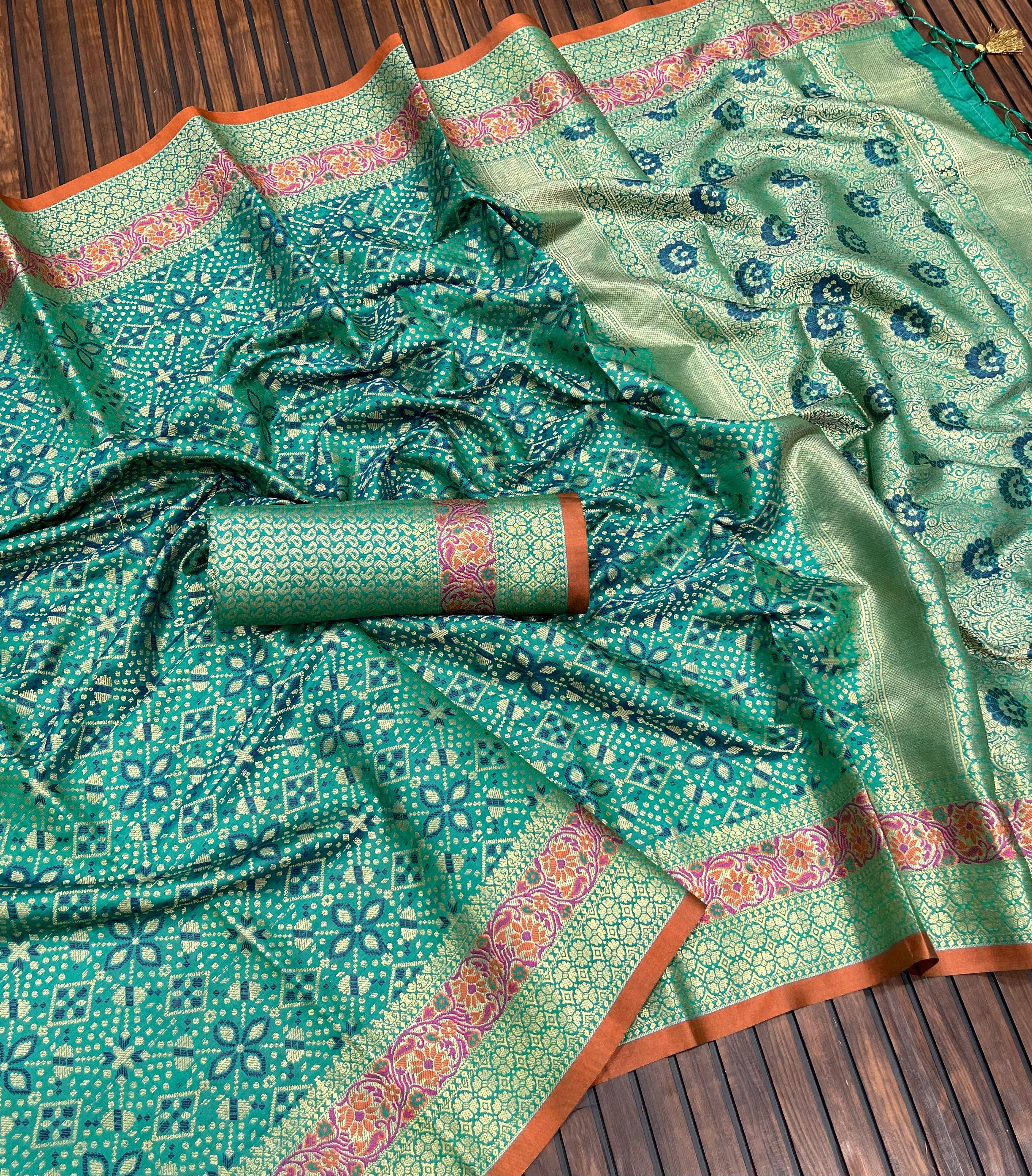 Festival Special Edition Heavy Pure Lichi Jacquard Hand Loom Saree