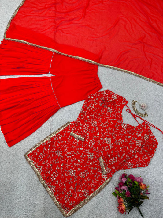 Attractive Geogette Sequence Work Salwar Suit