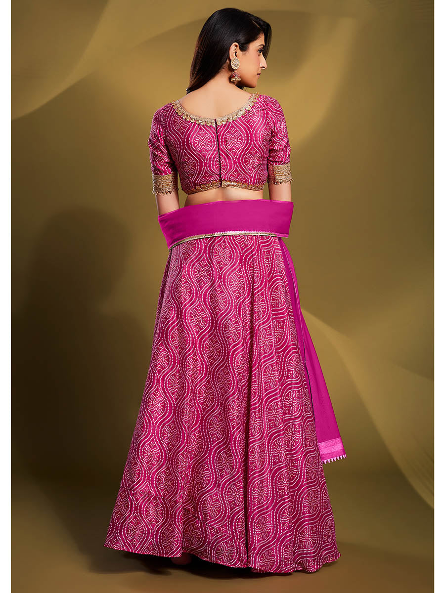 Pink Crepe Embroidered Designer Lehenga