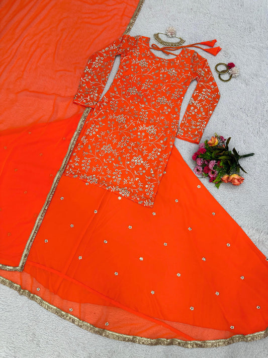 Partywere Georgette Thread Work Salwar Suit