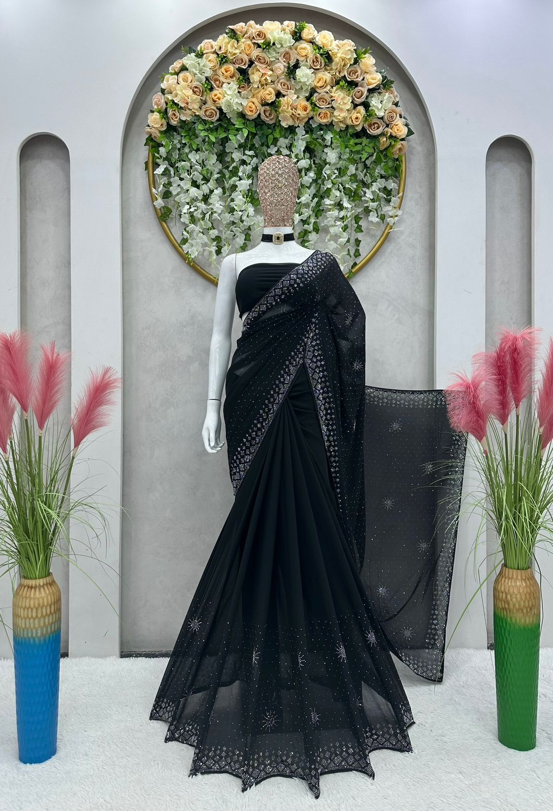 Attractive Designer Georgette Work Saree