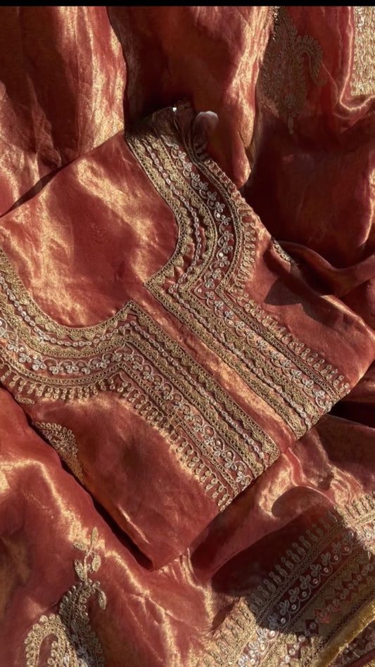 Attractive Organza Silk Work Salwar Suit