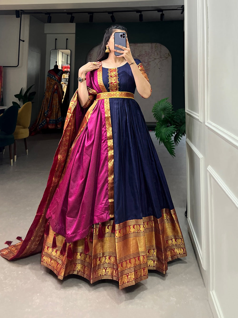 Unique Designer Traditional Narayanpet Gown