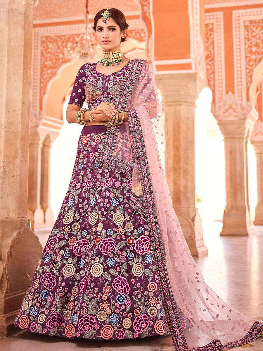 Wine Designer Hand work Lehenga