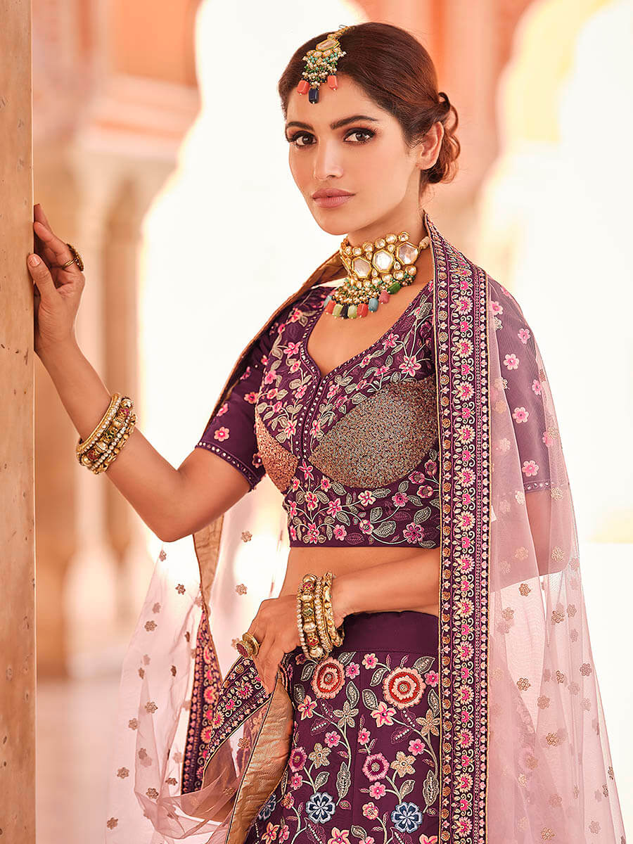 Wine Designer Hand work Lehenga